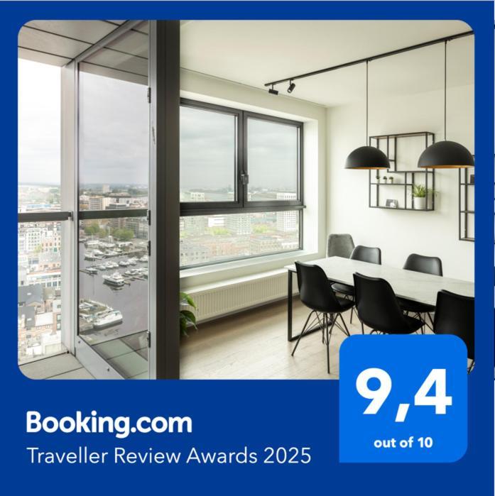 Uniek Appartement - Mooiste En Hoogste Uitzicht Op Antwerpen! - Incl Gratis Parking Exterior photo